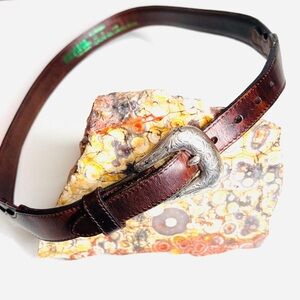 Resistol Western Leather Belt, Size 38, Dark Brown